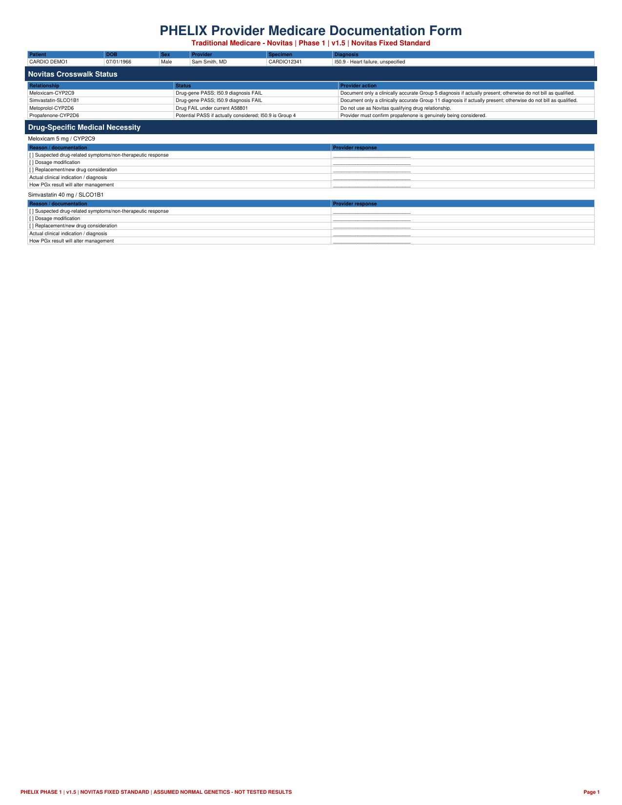 PGx PA Provider Form preview